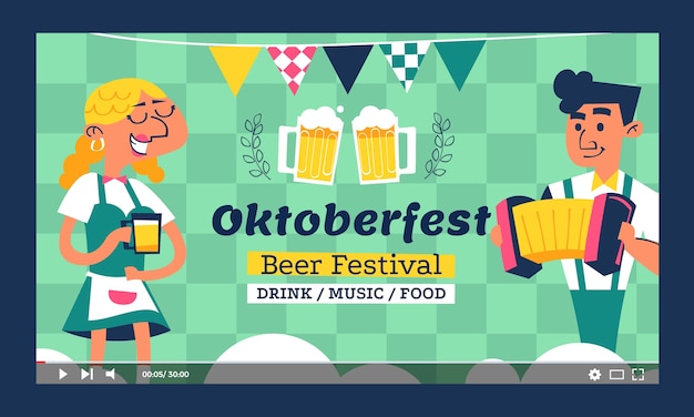 Miniatura di YouTube piatta dell'oktoberfest