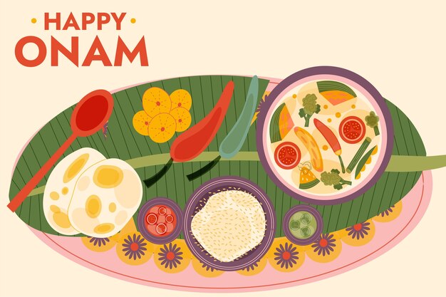 Free vector flat onam background