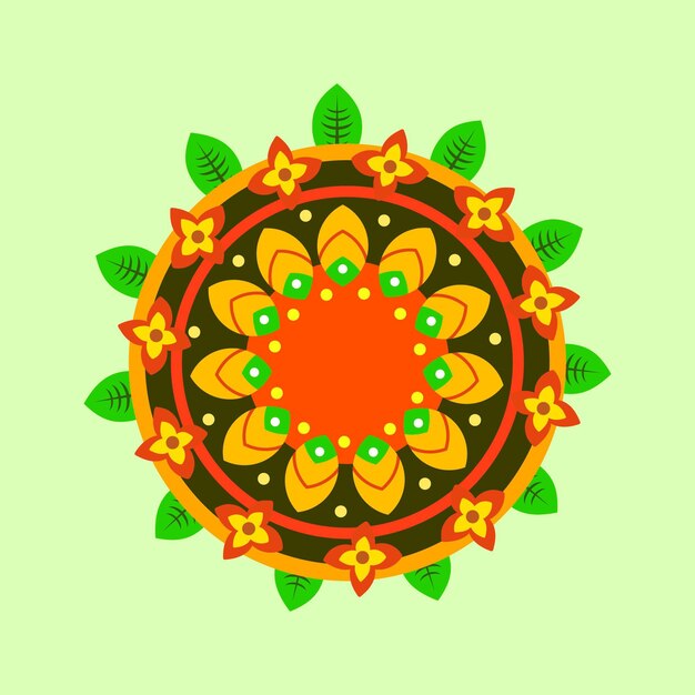 Flat onam floral decoration