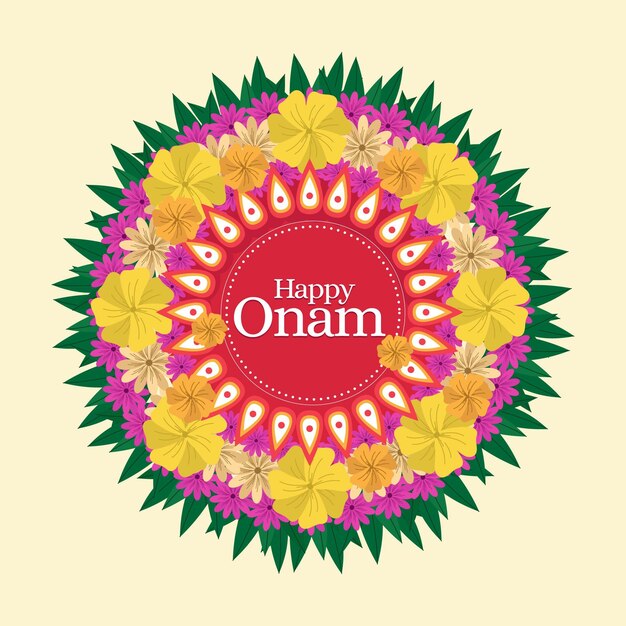 Flat onam floral decoration