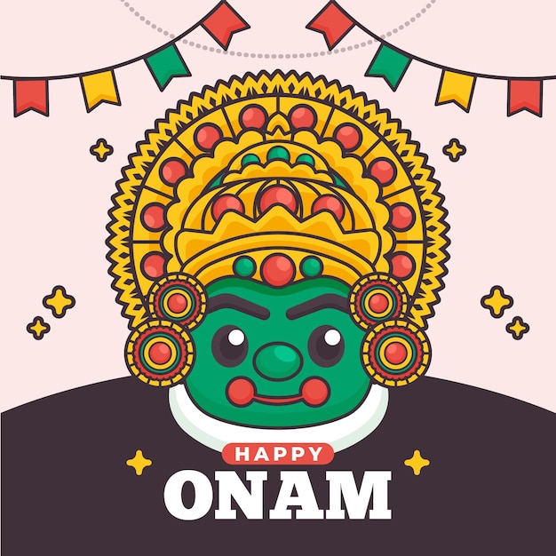 Free vector flat onam illustration concept