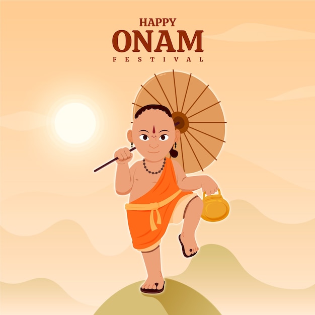 Flat onam illustration concept