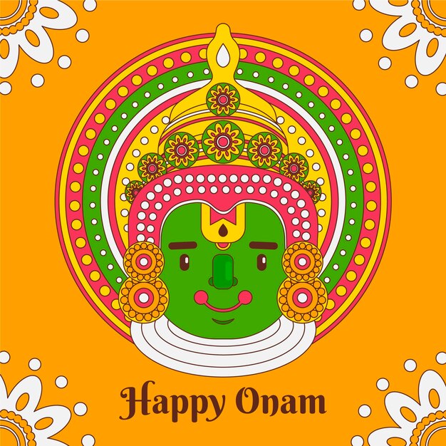 Flat onam illustration