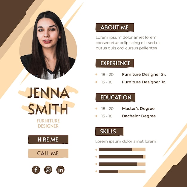 Free vector flat online curriculum vitae