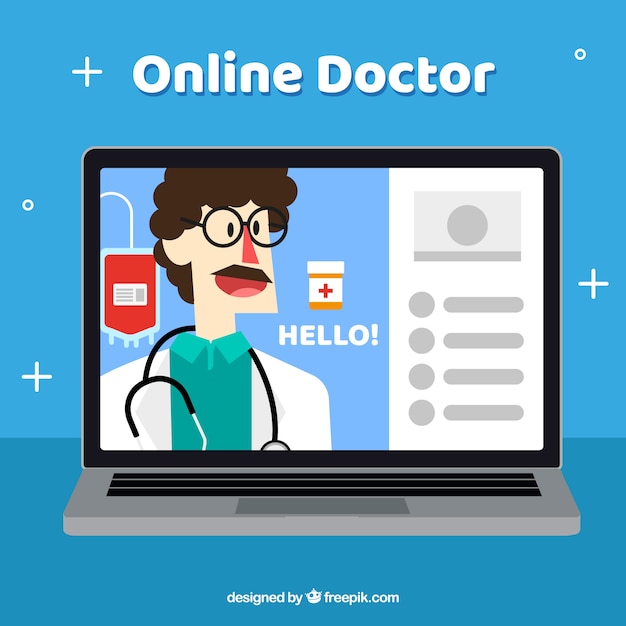 Vettore gratuito piatto concetto medico online