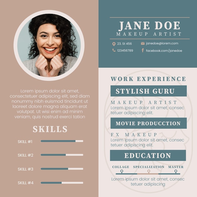 Free vector flat online resume template