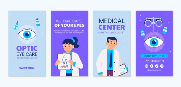 Flat ophthalmologist instagram stories collection