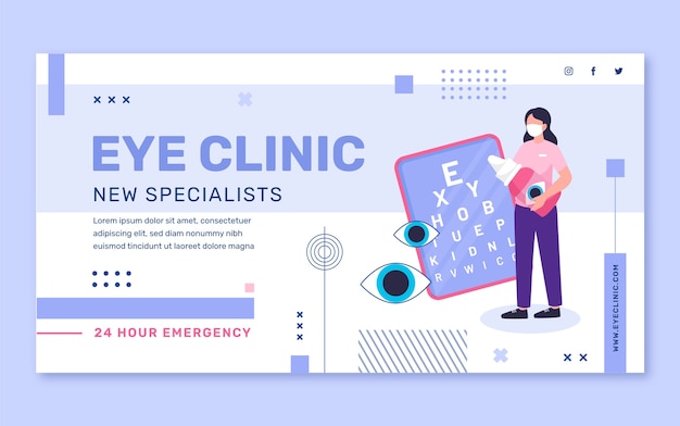 Free vector flat ophthalmologist social media post template