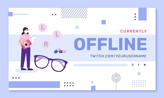 Free vector flat ophthalmologist twitch background