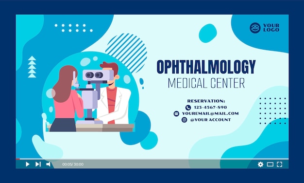 Free vector flat ophthalmologist youtube thumbnail