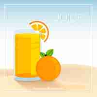 Free vector flat orange juice background