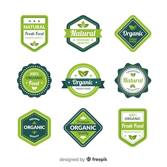 Flat organic food label collection