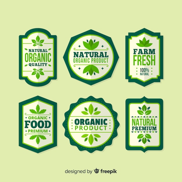 Free vector flat organic food label pack