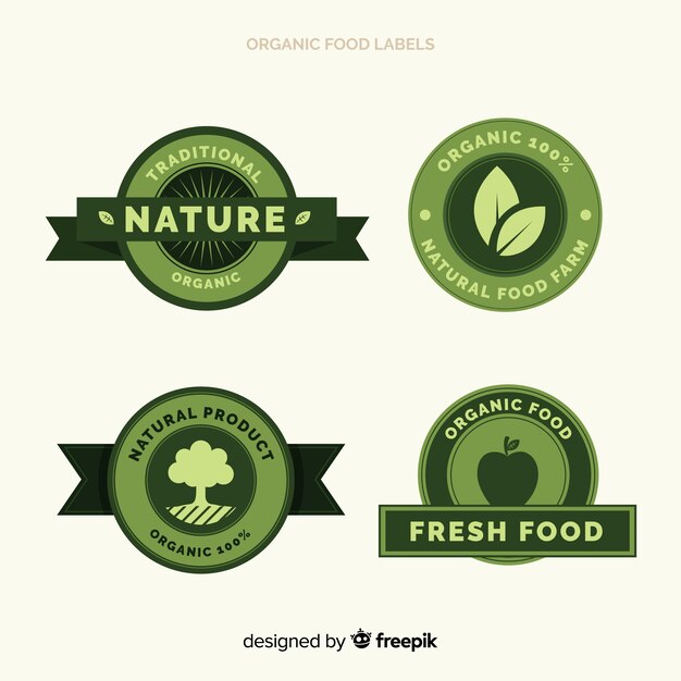 Flat organic fruit label set