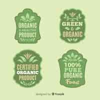 Free vector flat organic fruit label set