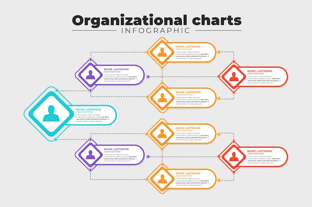 Плоская организационная диаграмма инфографики