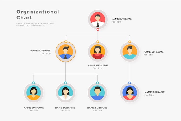 Infografica organigramma piatto