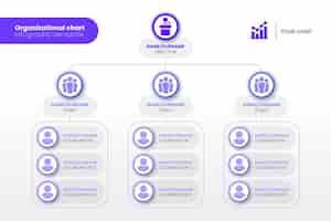 Free vector flat organizational chart infographic