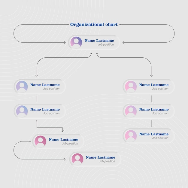 Flat organizational chart infographic