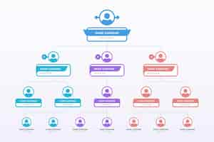 Free vector flat organizational chart infographic