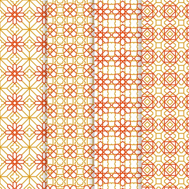 Flat ornamental arabic pattern collection