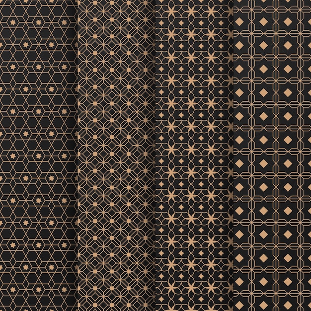 Flat ornamental arabic pattern collection