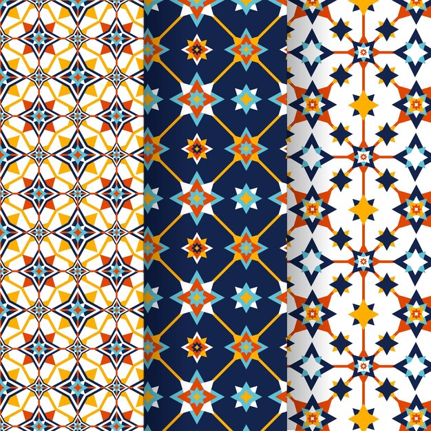 Коллекция плоских декоративных арабских узоров