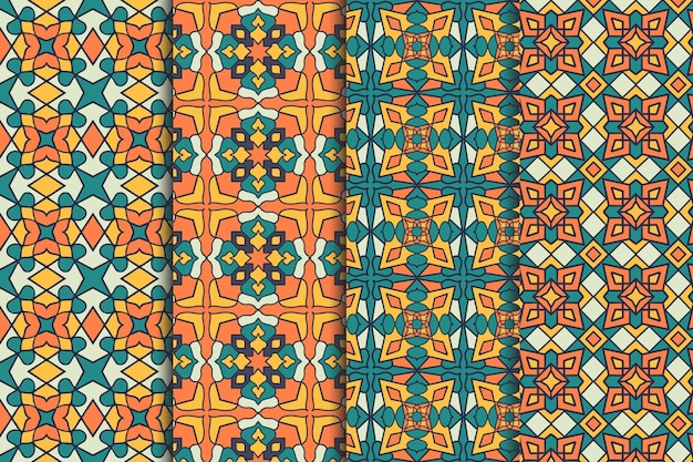 Flat ornamental arabic pattern collection