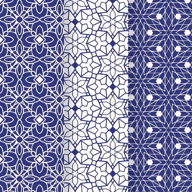 Flat ornamental arabic pattern collection