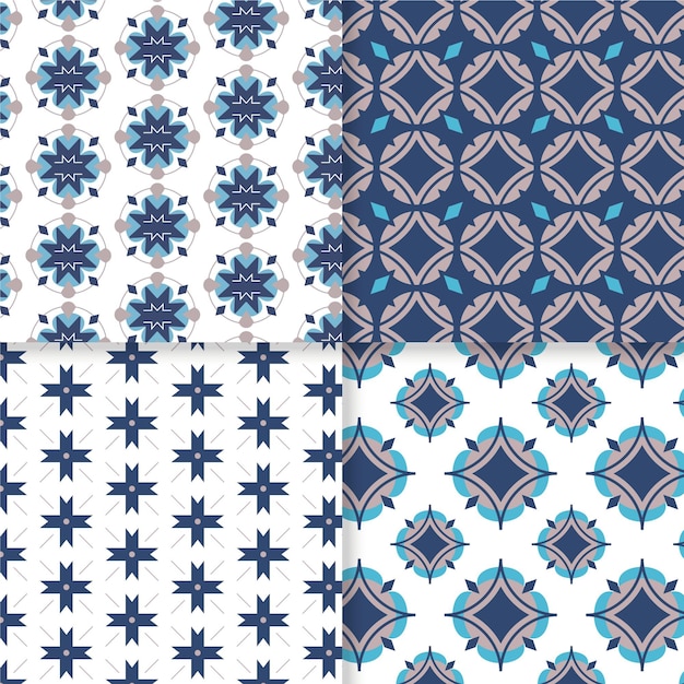 Flat ornamental arabic pattern collection