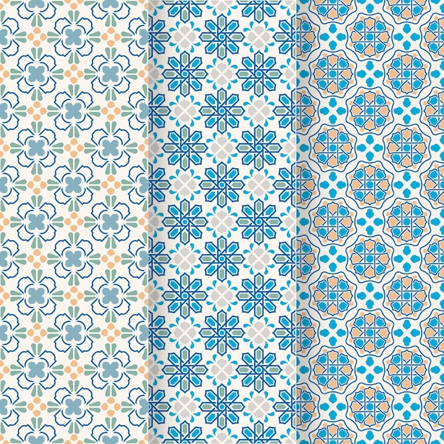 Flat ornamental arabic pattern collection
