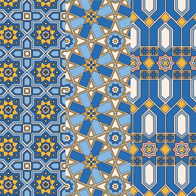Набор плоских декоративных арабских узоров
