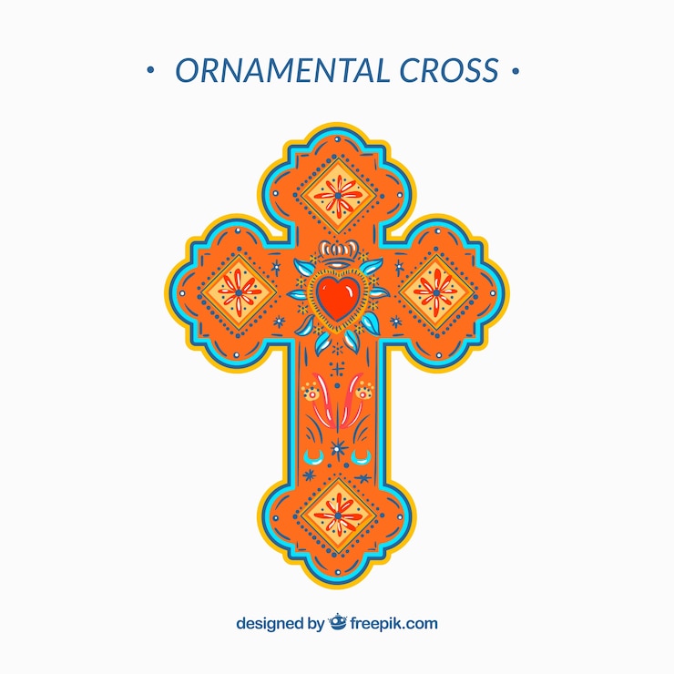 Free Vector flat ornamental cross