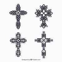 Vettore gratuito croce ornamentale piatta