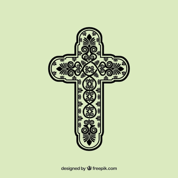 平らな装飾的な十字架