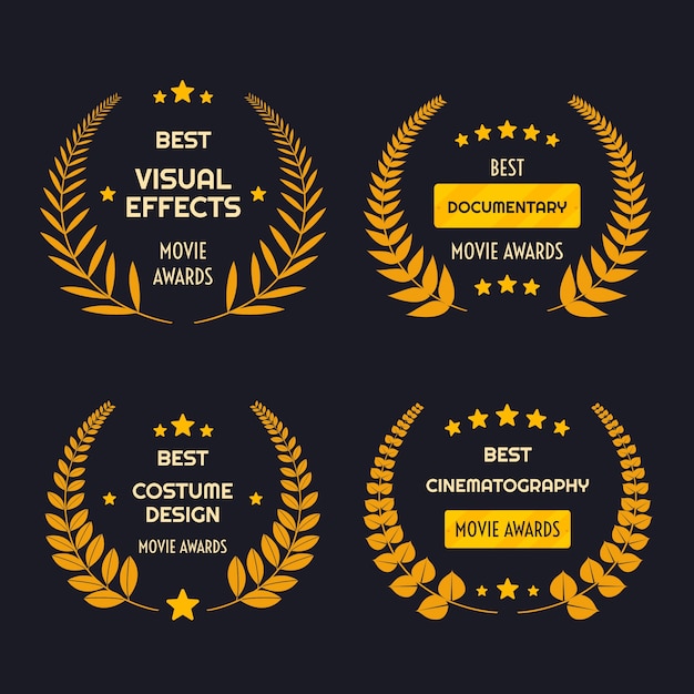 Free vector flat oscars film awards ornaments collection