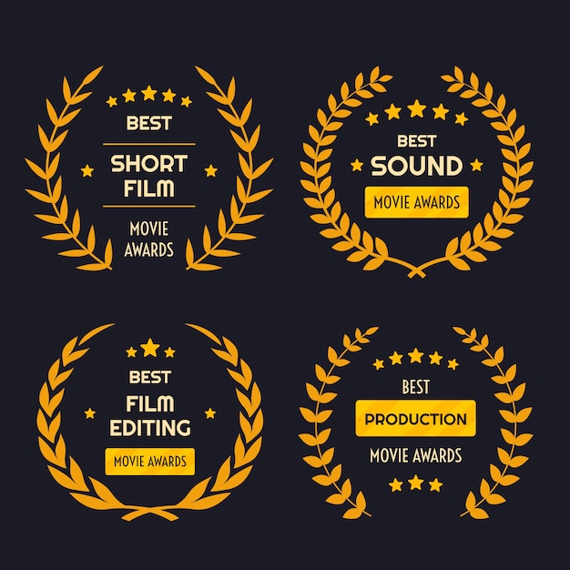 Free vector flat oscars film awards ornaments collection