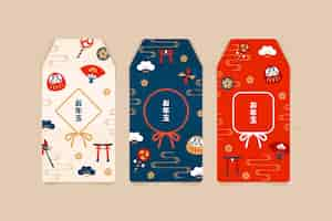 Free vector flat otoshidama templates