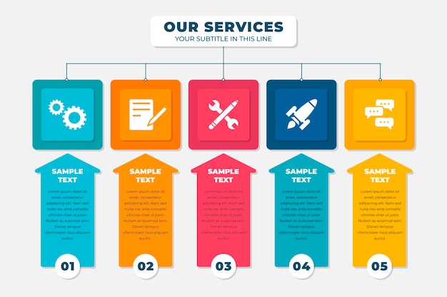 Free vector flat our services infographic template