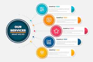 Free vector flat our services infographic template