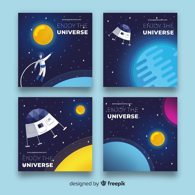 Free vector flat outer space banner