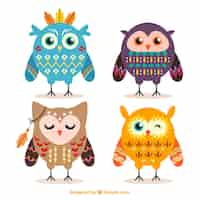 Free vector flat owl collection