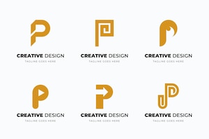 Flat p logo collection