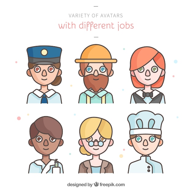 Flat pack of fun avatars