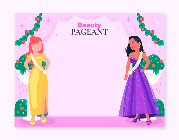 Flat pageant contest photocall template