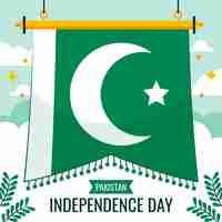 Free vector flat pakistan independence day illustration