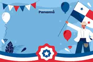 Free vector flat panama independence day background