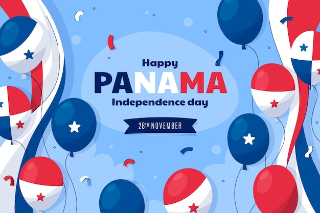 Free vector flat panama independence day background