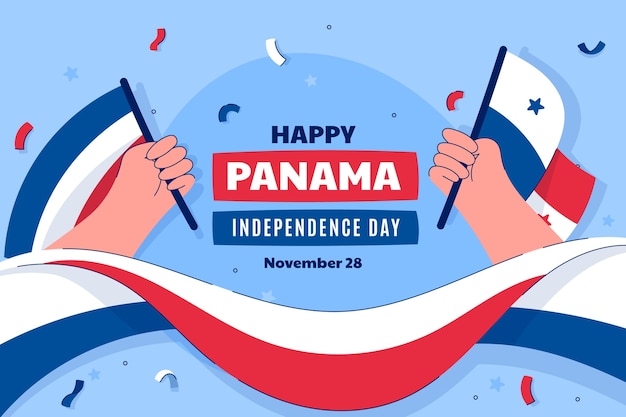 Fondo piatto del giorno dell'indipendenza di Panama