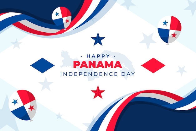 Flat panama independence day background